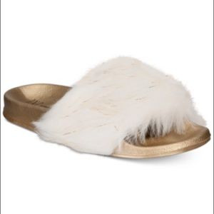 INC Fur Slippers / Sandal Slides